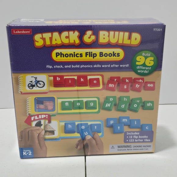 Lakeshore Other - Lakeshore Stack & Build Phonics Flip Books TT331 Grades K-2 Learning Toy NEW